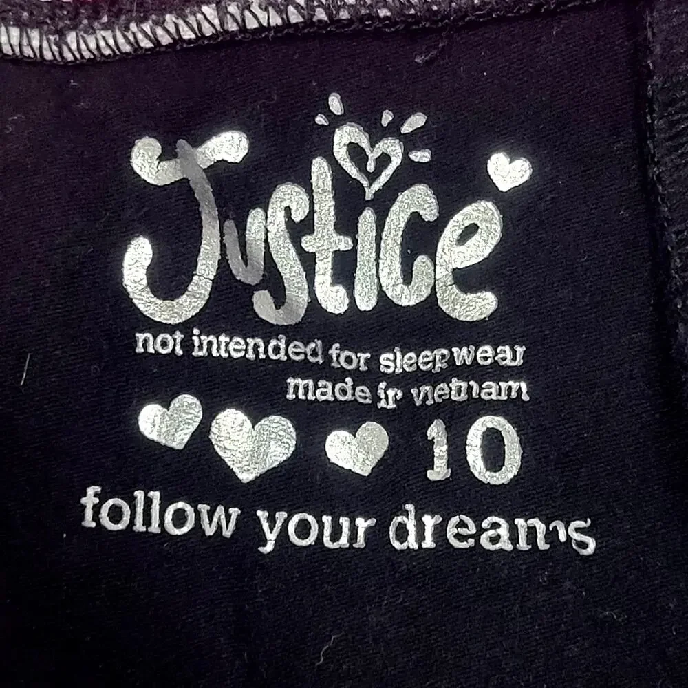 Justice Hot Pink and Black Tank and Shorts Set Size 10‎